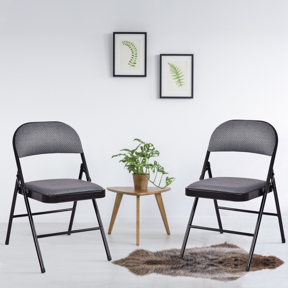 Folding Metal Chairs with Padded Seats (Set of 4) product image