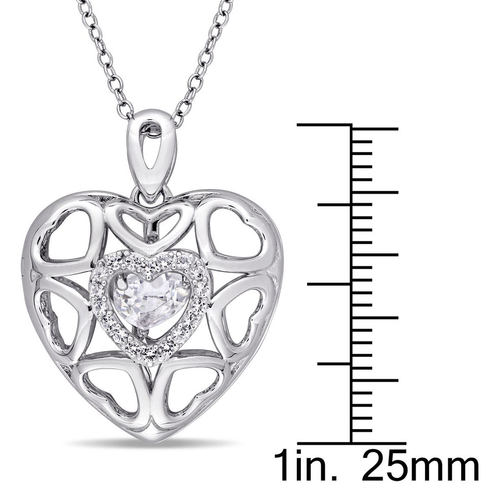 White Topaz Heart Locket with 18" Chain product image