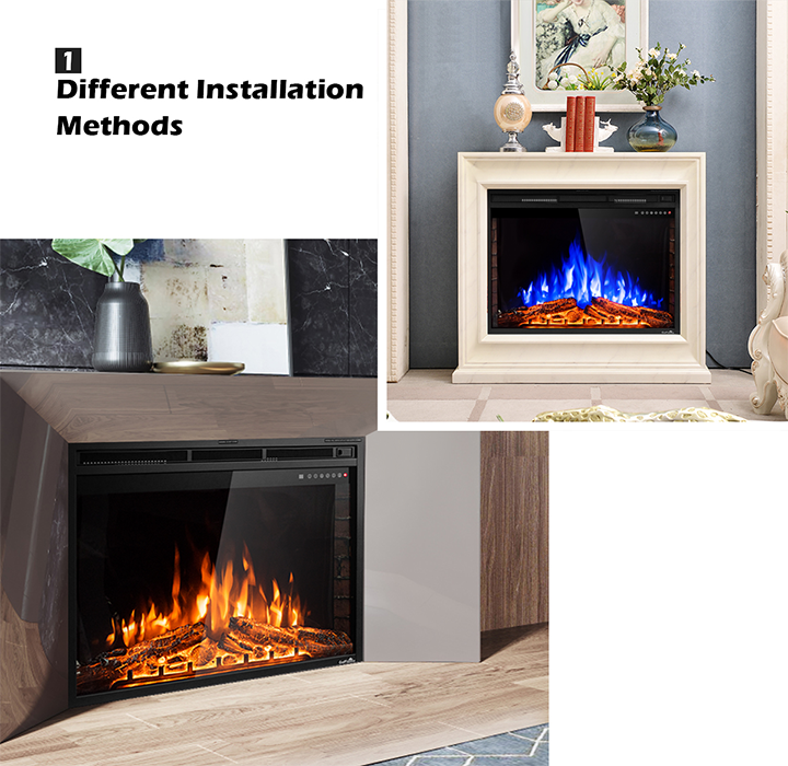 GoFlame 36'' 750W-1500W Electric Fireplace product image