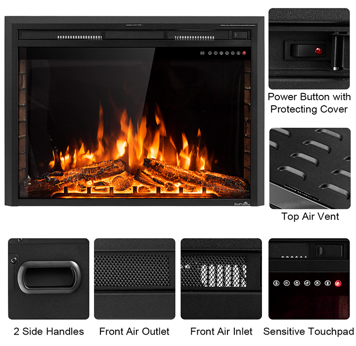 GoFlame 36'' 750W-1500W Electric Fireplace product image