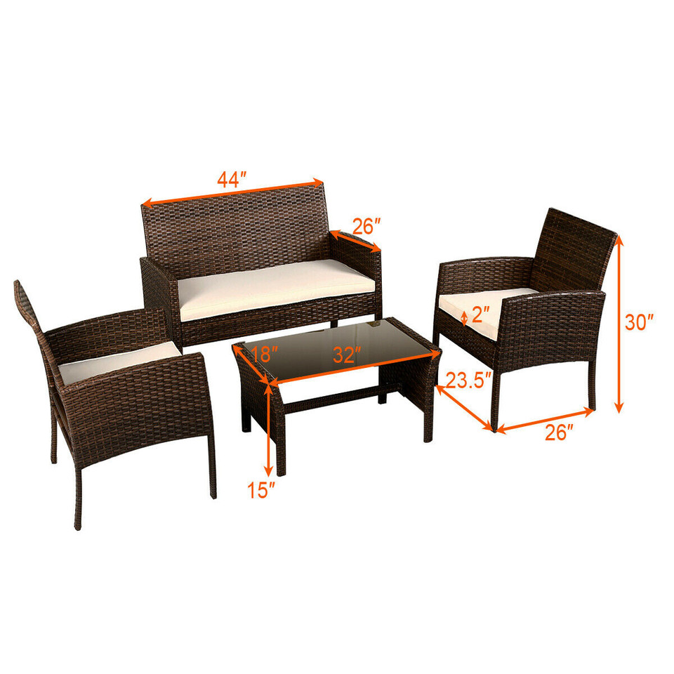 Patio Rattan Furniture Set (4-Pieces) product image