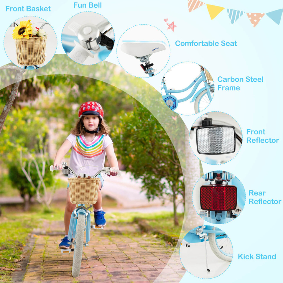 Adjustable Child's Bike with Training Wheels and Basket  product image
