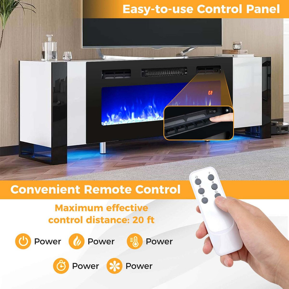 36-Inch 5,000 BTU Electric Fireplace with LED Light Strips product image
