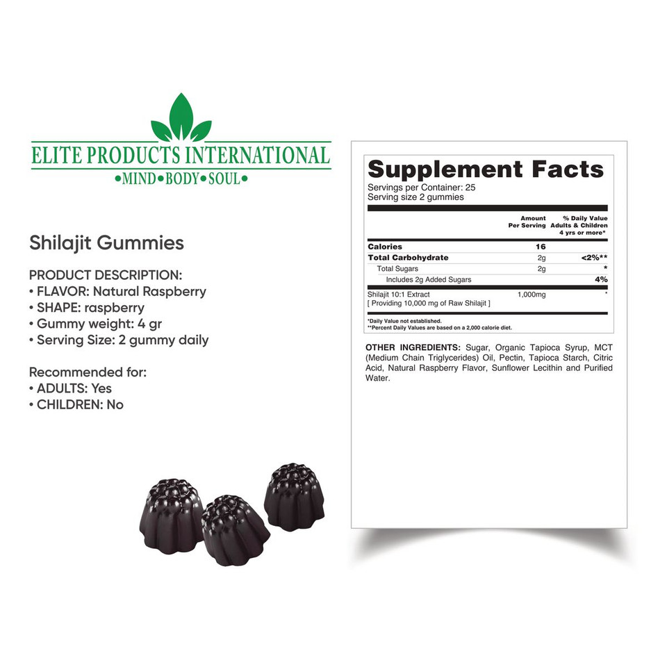 Shilajit Gummies Supplement, Raspberry Flavor, 50 ct. product image