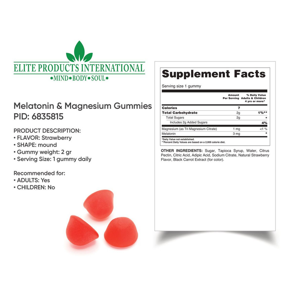 Melatonin & Magnesium Gummies, Strawberry Flavor, 60 ct. product image