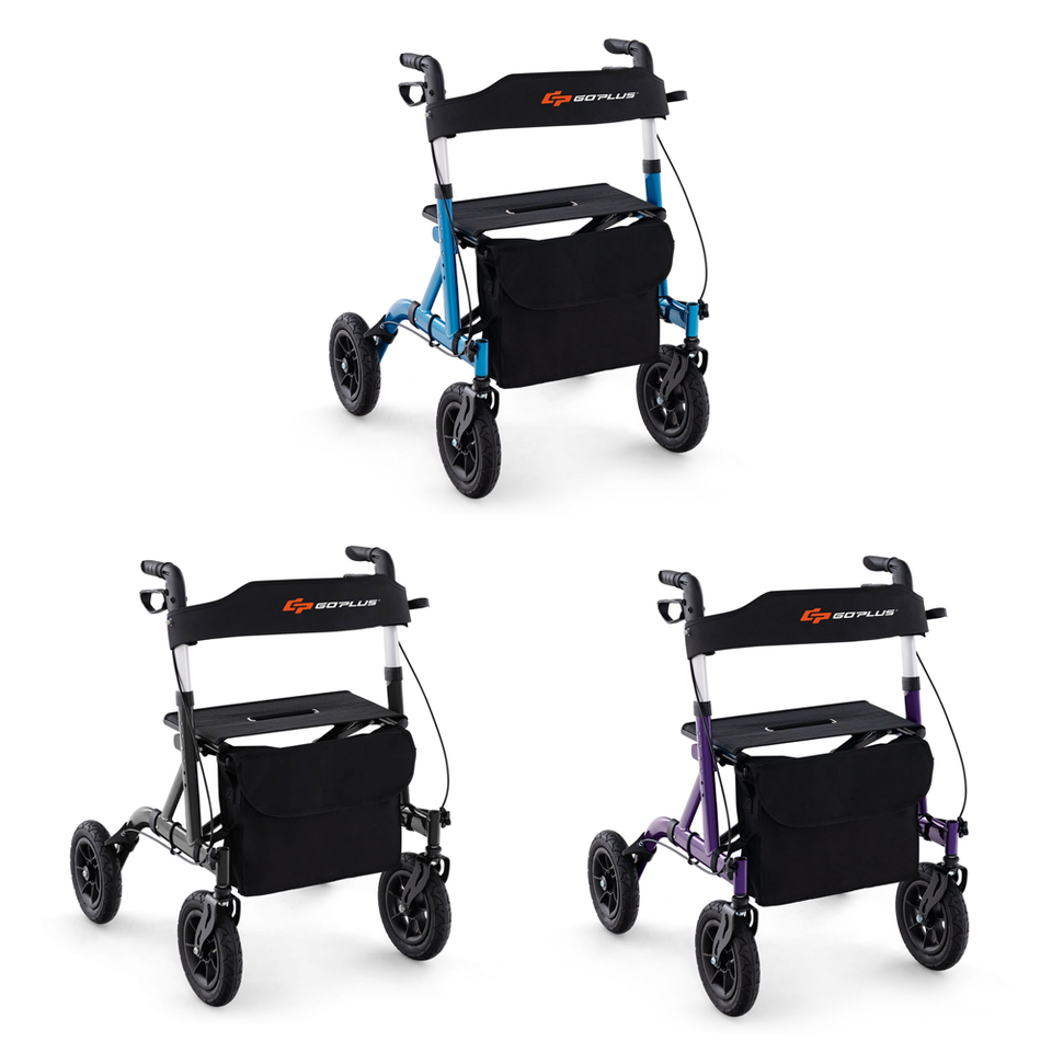 Height-Adjustable Rollator Foldable Walker with Seat product image
