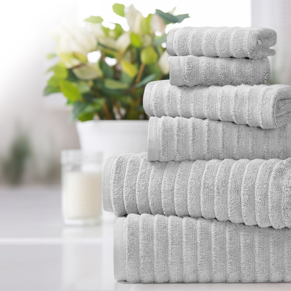 Bibb Home Ribbed Egyptian Cotton Towels (Set of 6) product image