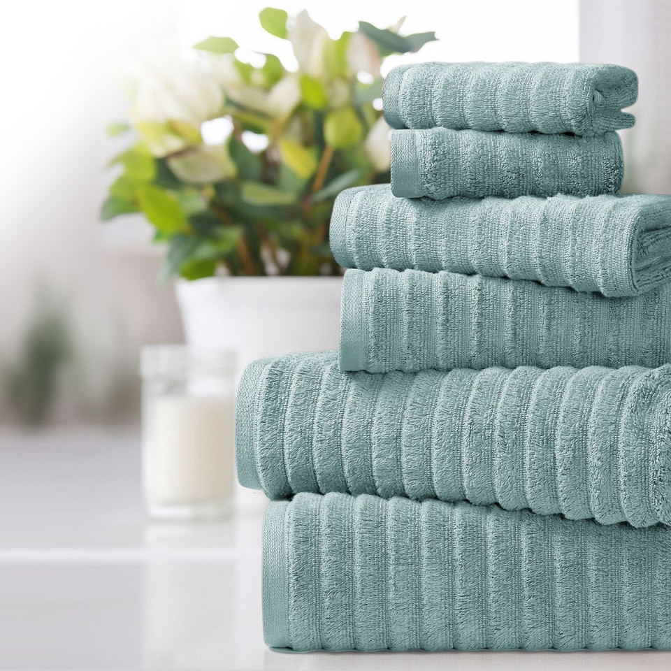 Bibb Home Ribbed Egyptian Cotton Towels (Set of 6) product image