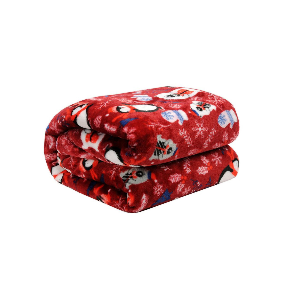 Kathy Ireland Holiday Print Plush Flannel Throw Blanket product image