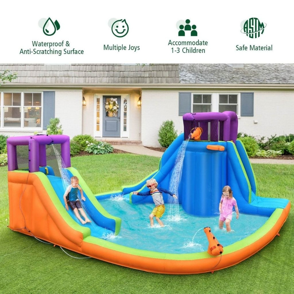 Inflatable 6-in-1 Dual Slide Water Park Bounce House product image