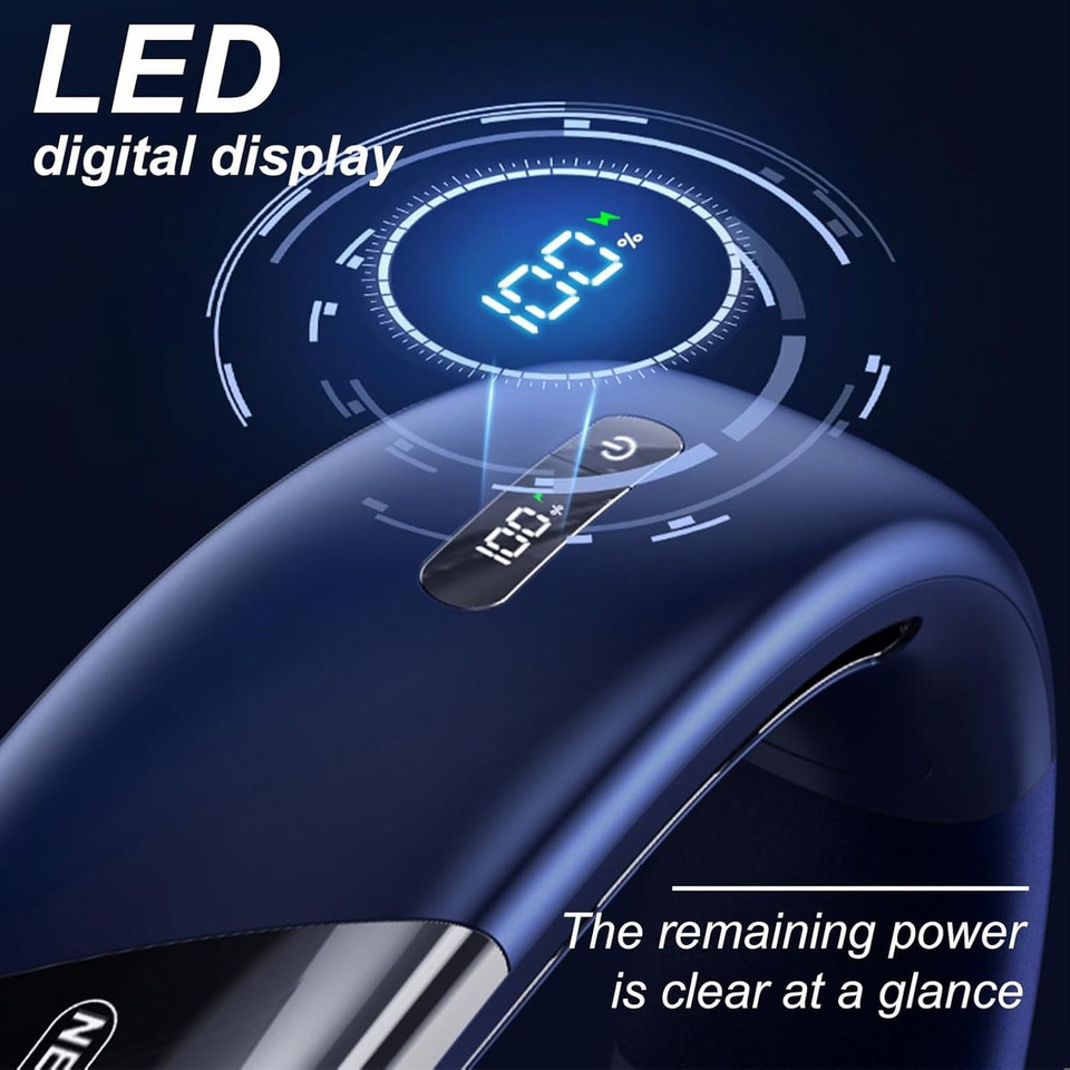 Portable Bladeless Neck Fan Personal Rechargeable Cooling Air Conditioner Hands Free Wearable Fan For Men Women Travel Blue product image