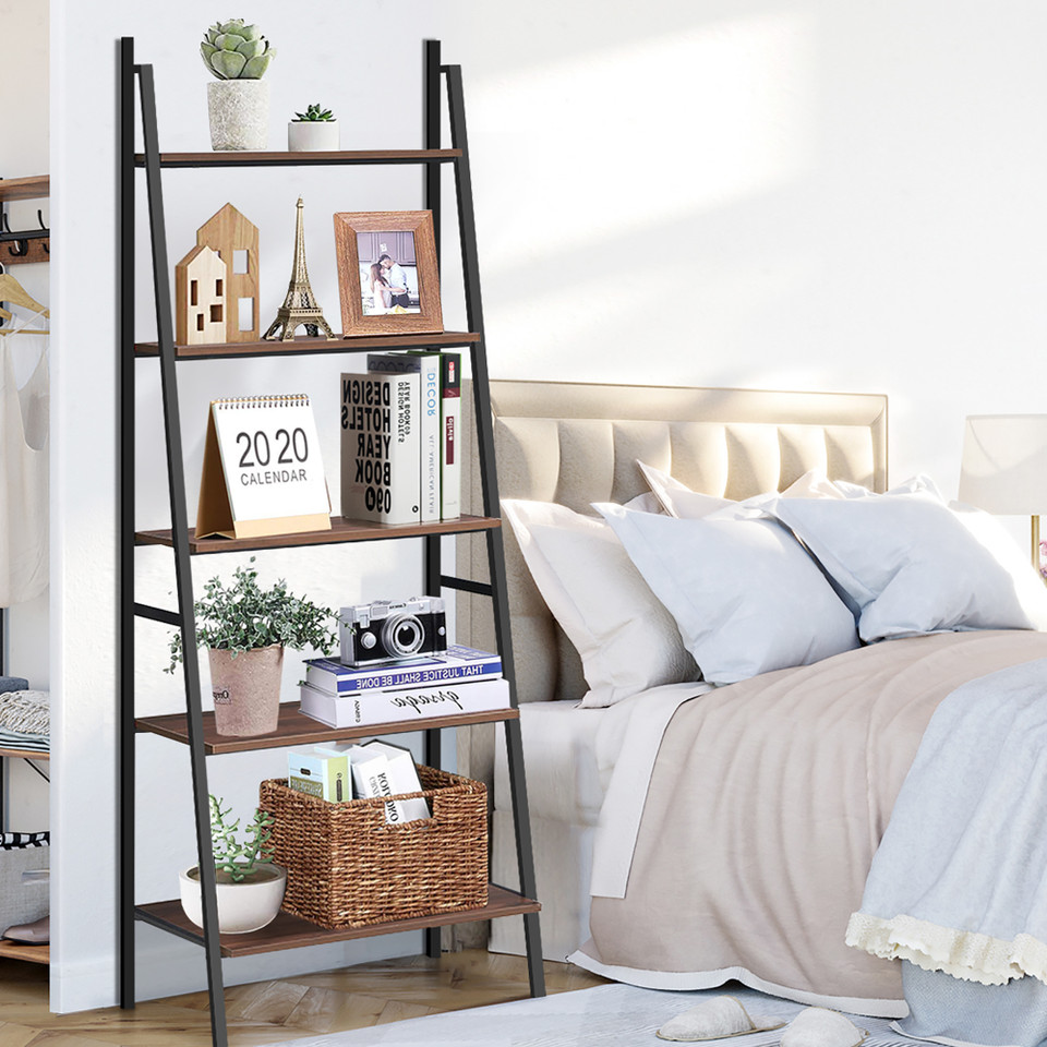 5-Tier Industrial Ladder Bookshelf  product image
