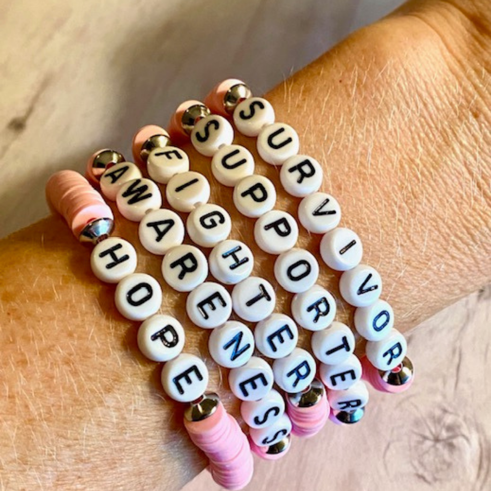 Custom Breast Cancer Heishi Word Bracelets product image