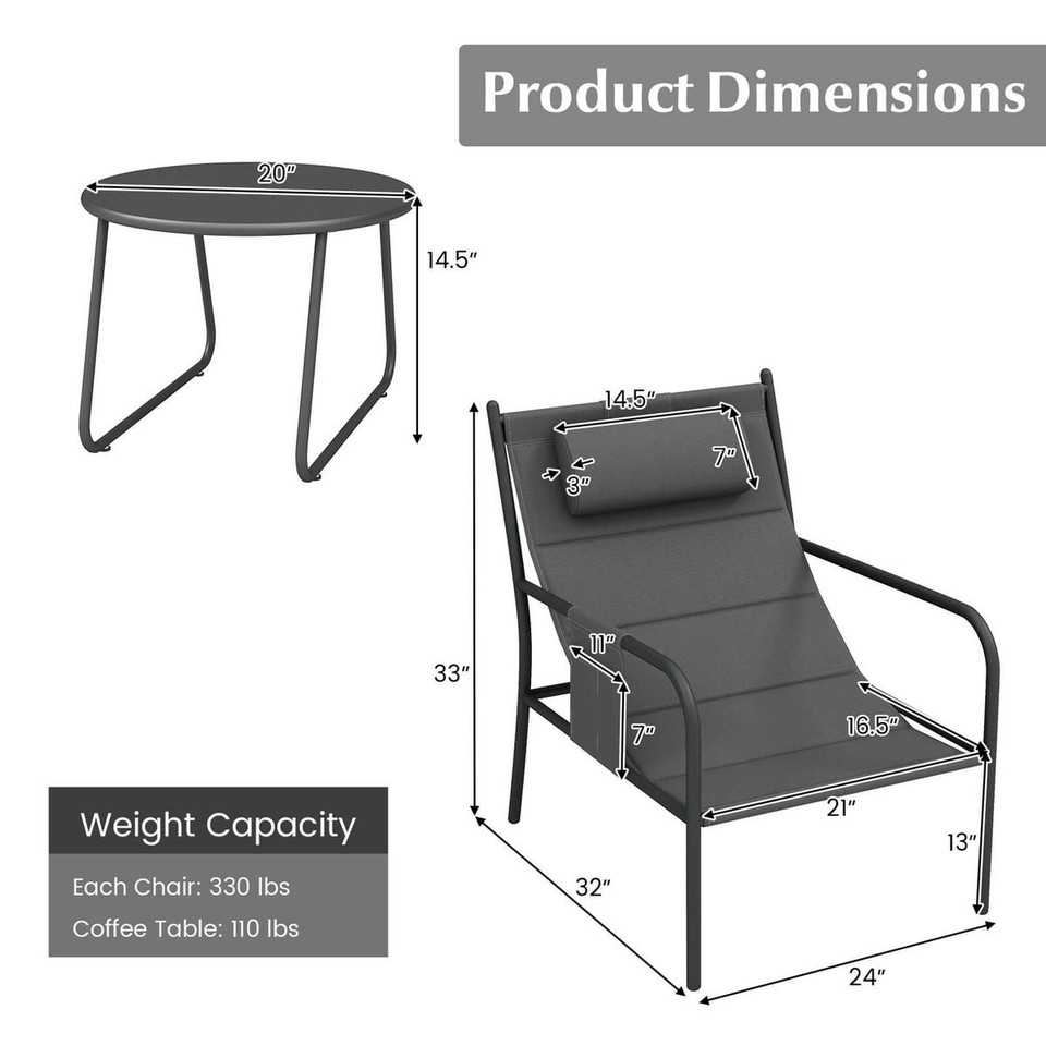 3-Piece Outdoor Bistro Set product image