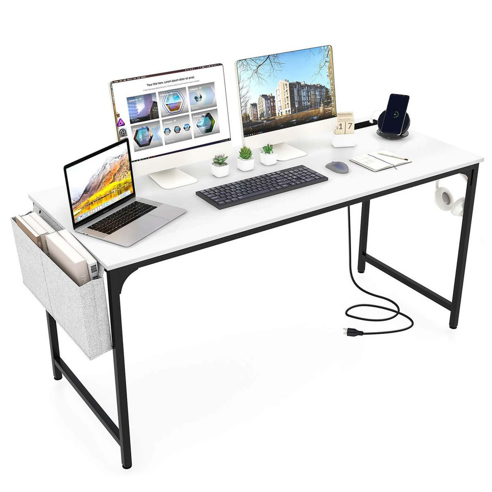 60-Inch Computer Desk with Charging Station Storage Bag product image