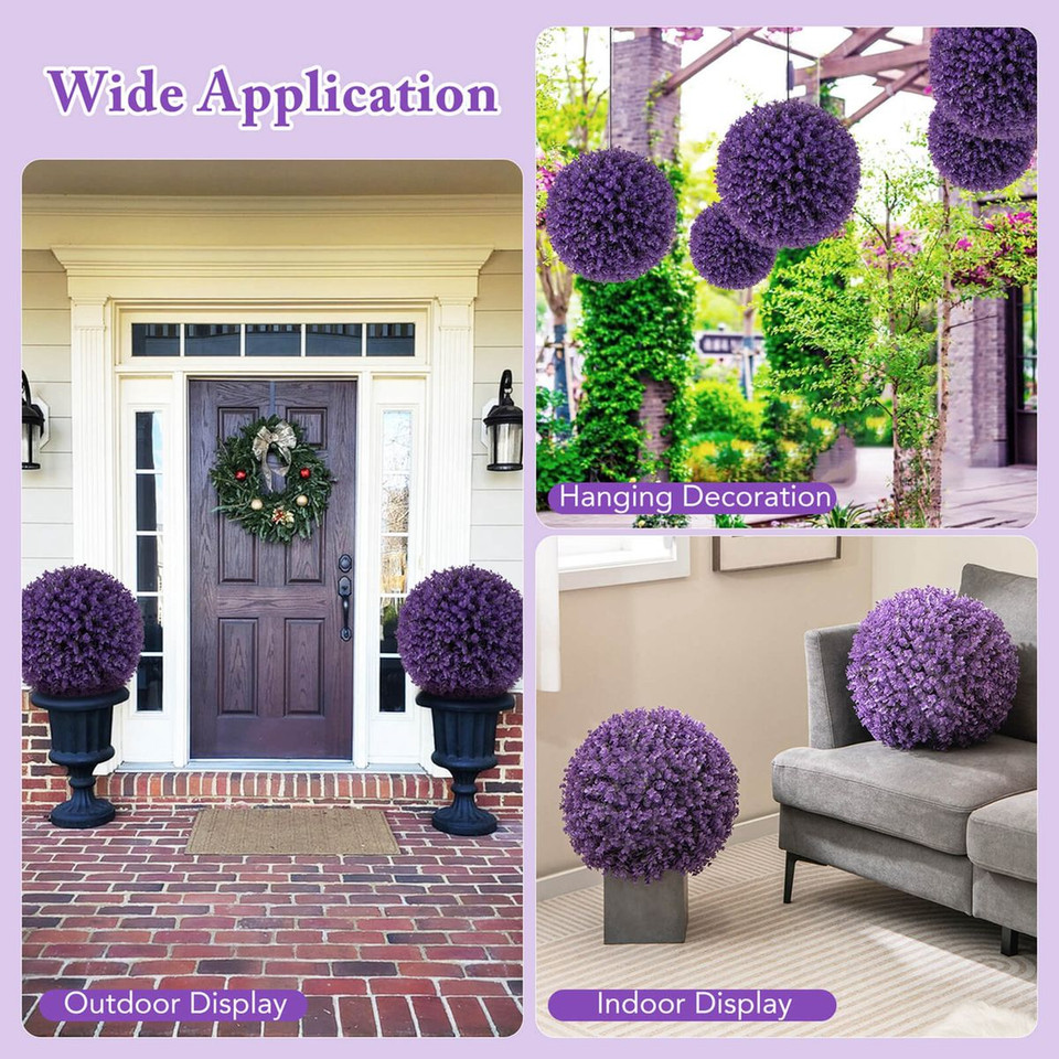 17.5-Inch Faux Decorative Artificial Plant Topiary Balls (Set of 2) product image