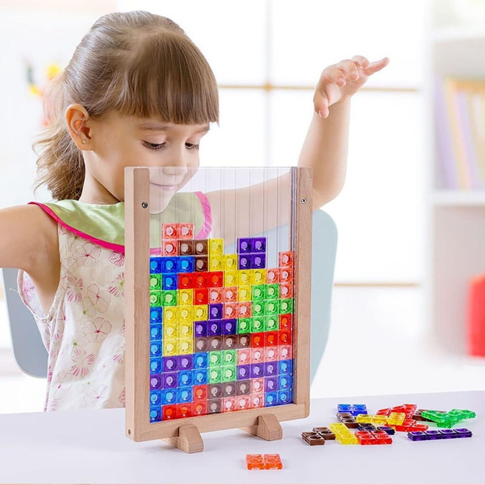 Wooden Brain Teasers Blocks Puzzle Transparent Toy product image