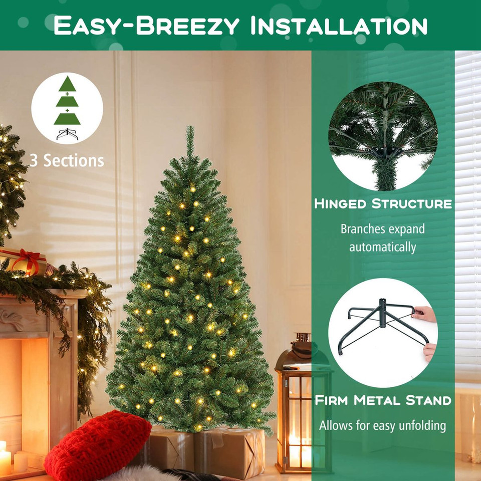 6, 7, or 8 ft Christmas Tree with Warm White LED Lights product image