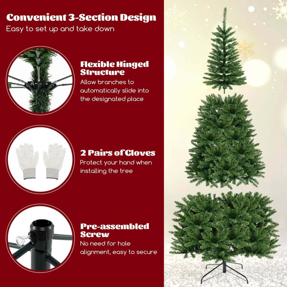 8 ft Pre-Lit Artificial Christmas Tree for Corners  product image