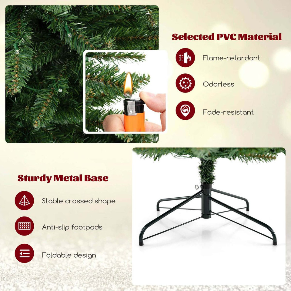 8 ft Pre-Lit Artificial Christmas Tree for Corners  product image