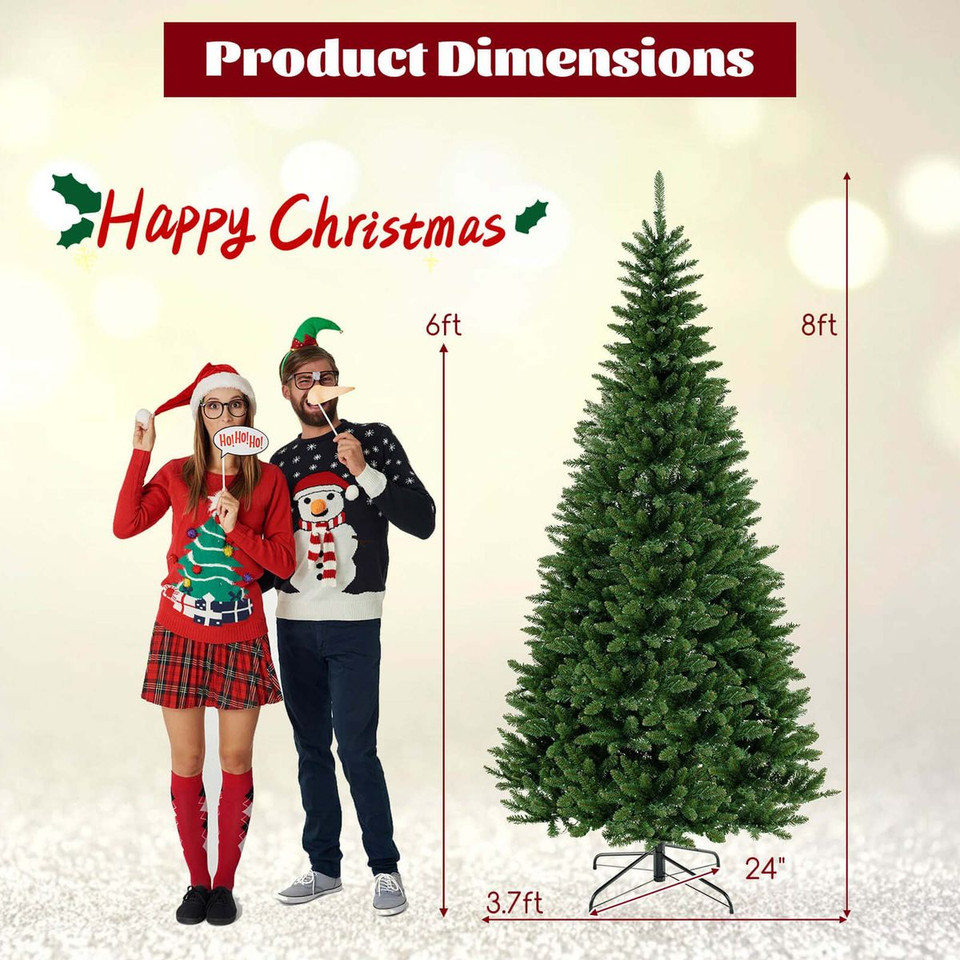 8 ft Pre-Lit Artificial Christmas Tree for Corners  product image
