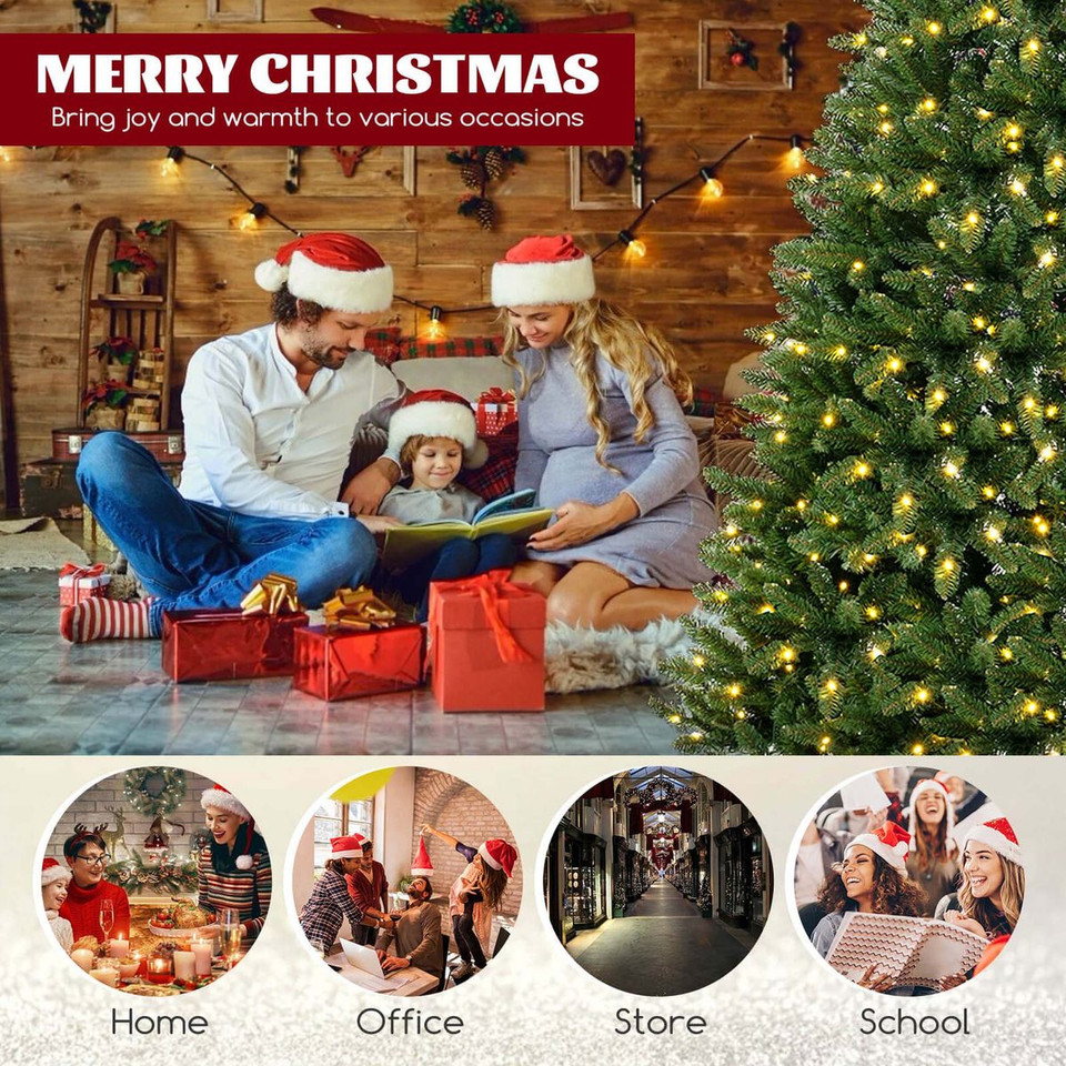 8 ft Pre-Lit Artificial Christmas Tree for Corners  product image