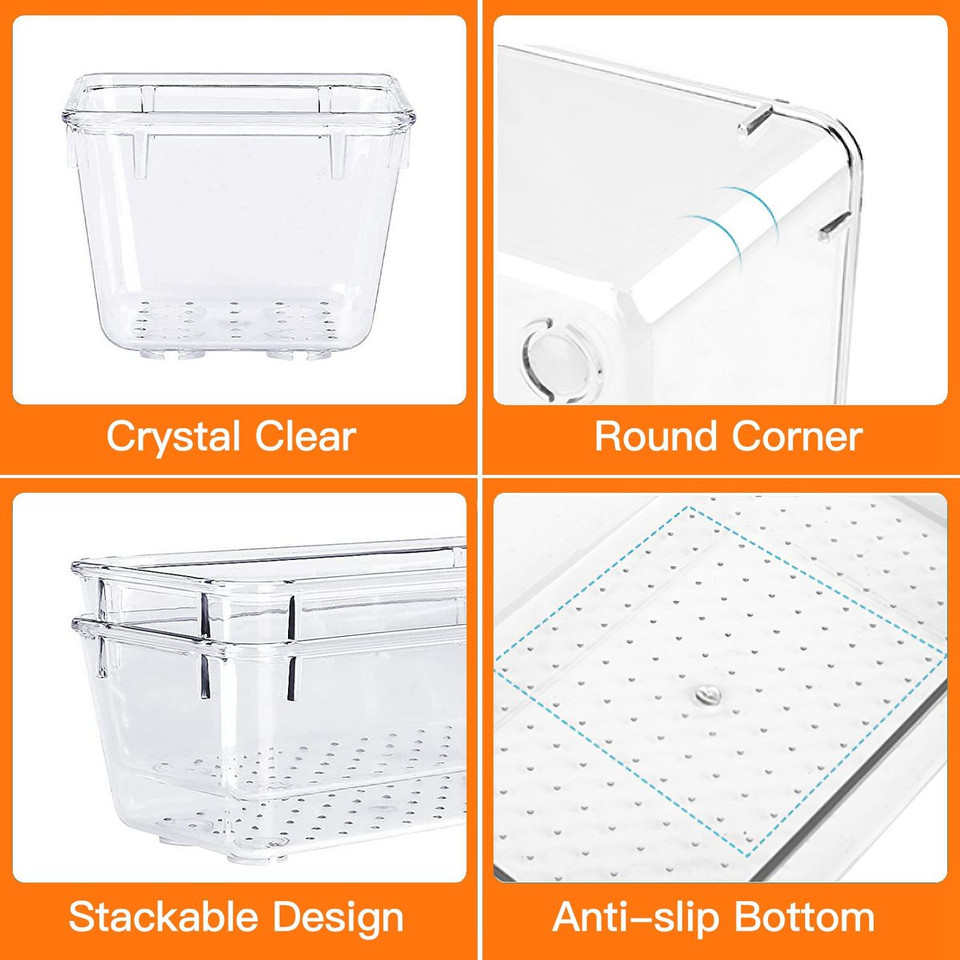25-Piece Clear Plastic Drawer Organizers product image