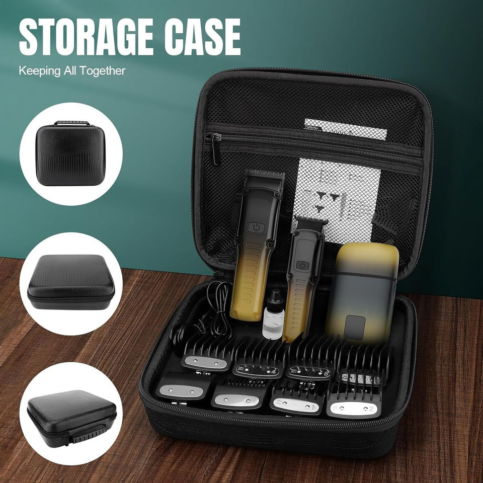 Professional Barber Hair Clippers Trimmer Shaver Set for Men,Cordless Hair Cutting Kit & Zero Gap T-Blade Trimmer product image