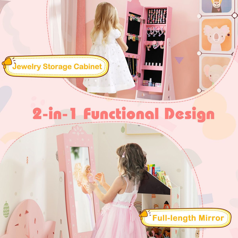 Princess Vanity Dressing Table and Chair Set with Jewelry Cabinet product image
