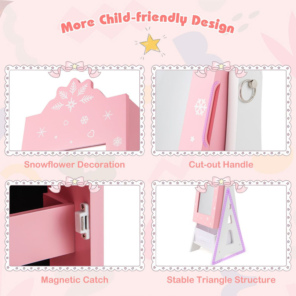 Princess Vanity Dressing Table and Chair Set with Jewelry Cabinet product image
