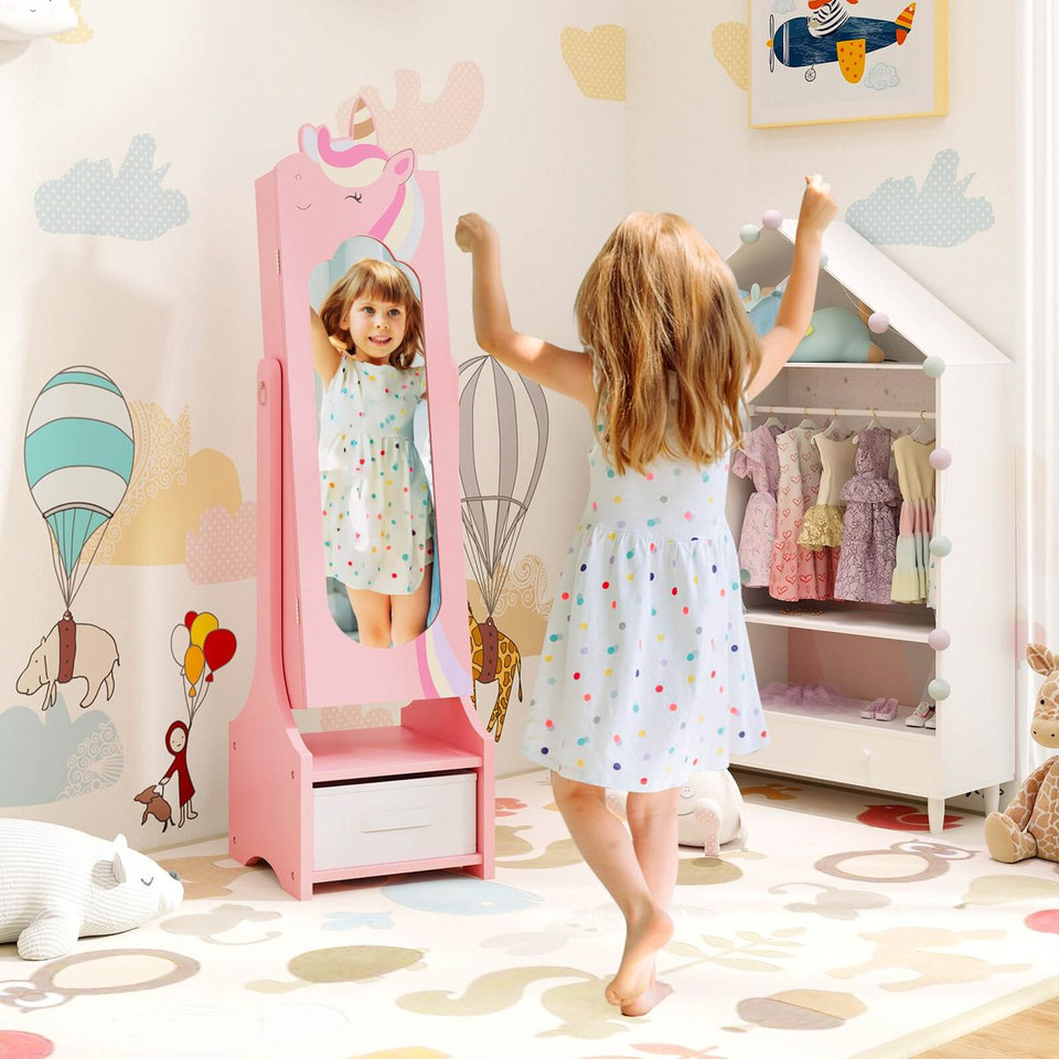 Unicorn Dressing Table and Chair Set with Jewelry Cabinet product image