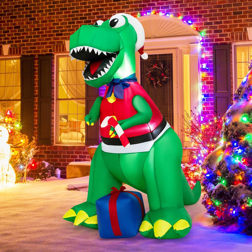 6ft Inflatable Christmas Dinosaur  Decoration with LED Lights product image