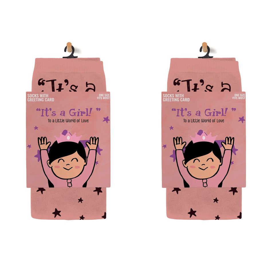 Greeting Card with Fun Crew Length Novelty Socks (2-Pack) product image