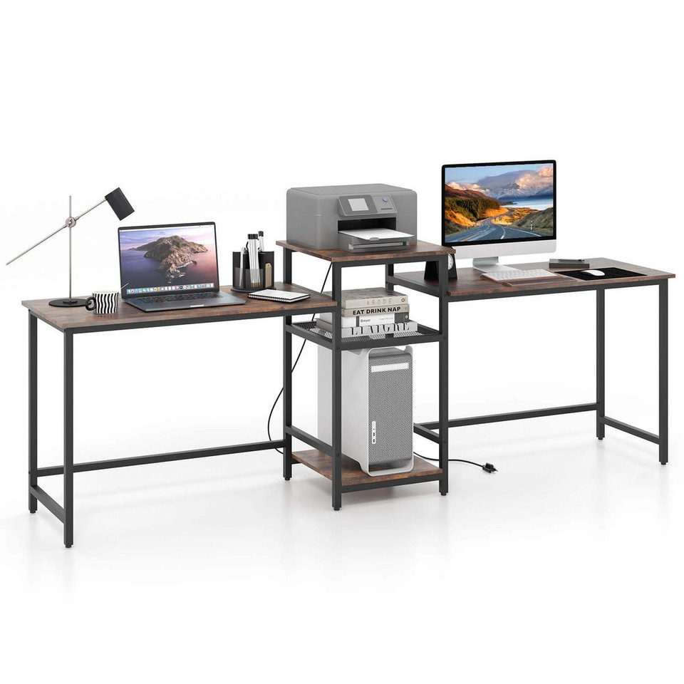 97-Inch Double Computer Desk with Power Outlets product image