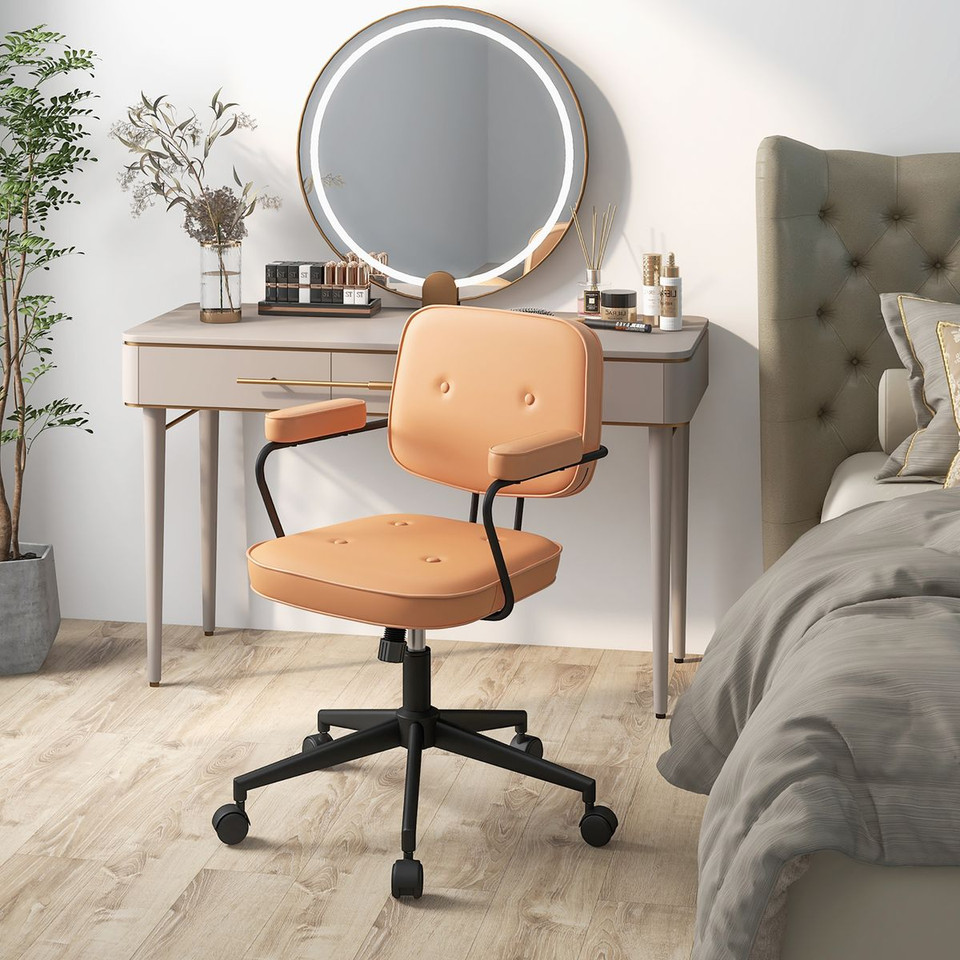 PU Leather Office Chair with Rocking Backrest and Ergonomic Armrest product image