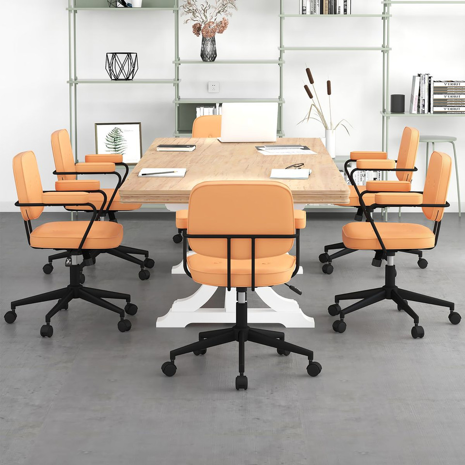 PU Leather Office Chair with Rocking Backrest and Ergonomic Armrest product image