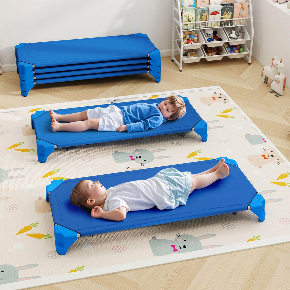 Kids' Stackable Nap Time Cots with Metal Frame & Oxford Cloth (6-Pack) product image