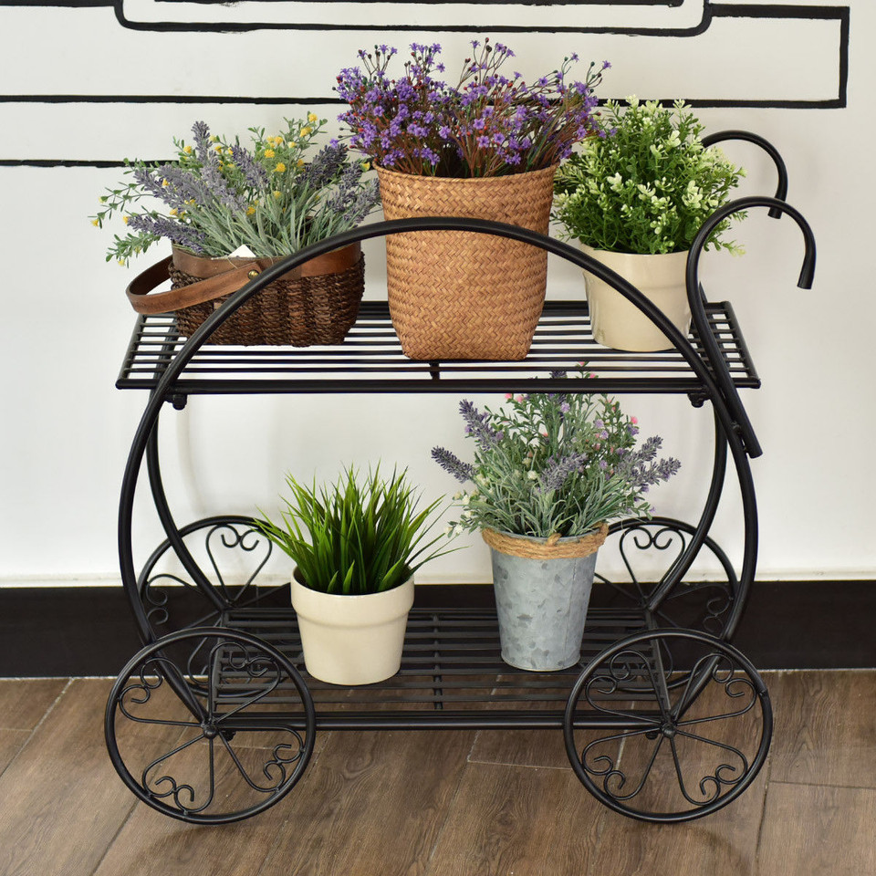 Heavy-Duty Metal Flower Cart Plant Stand product image