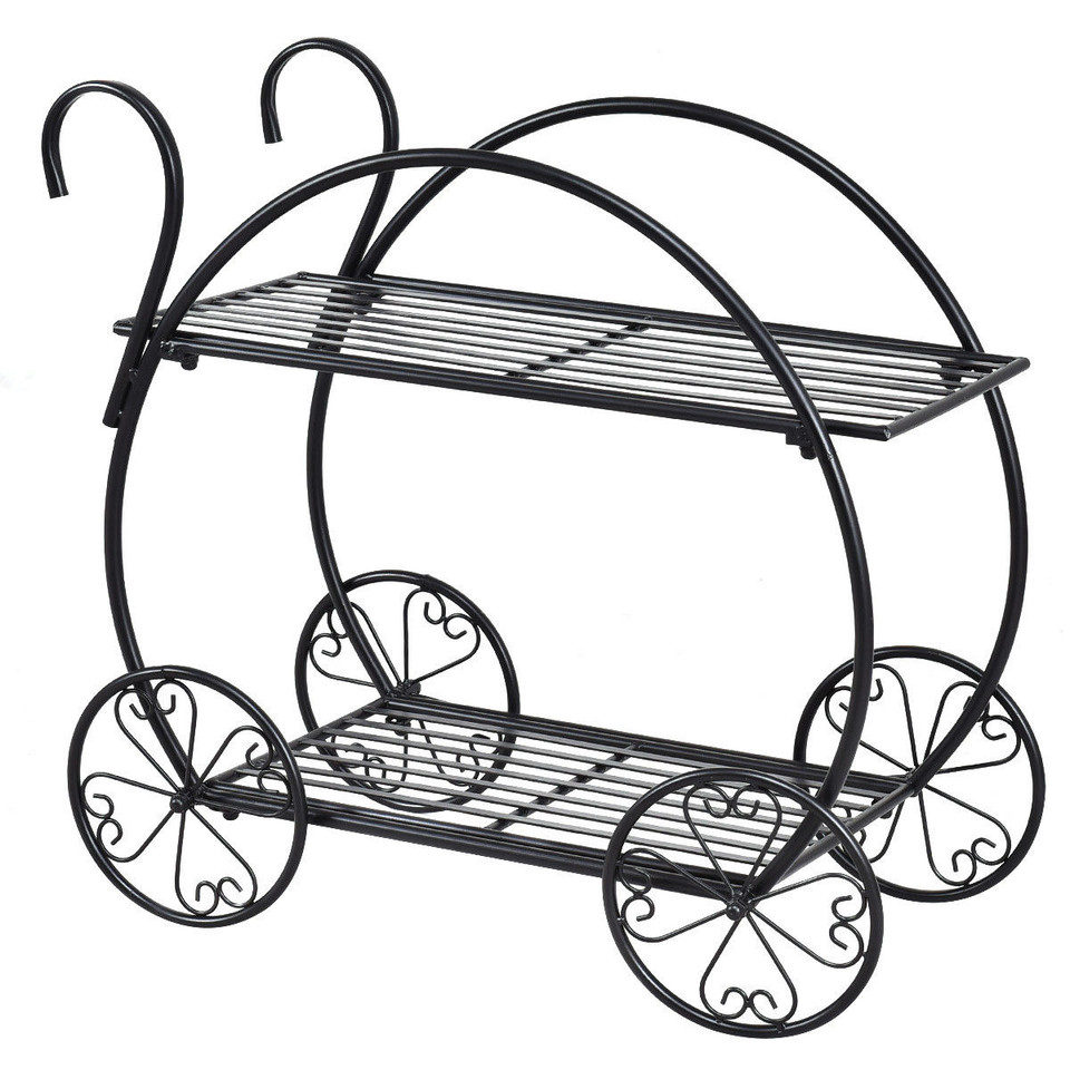 Heavy-Duty Metal Flower Cart Plant Stand product image