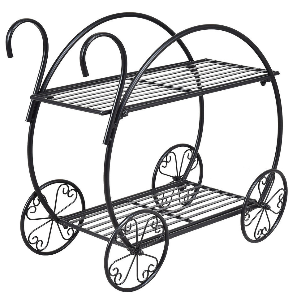 Heavy-Duty Metal Flower Cart Plant Stand product image