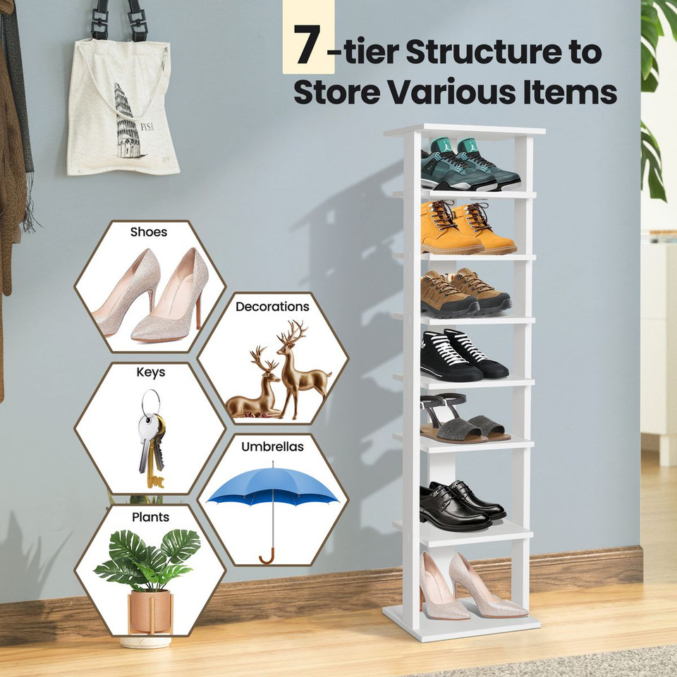 7-Tier Wooden Multi-Shoe Storage Stand and Organizer product image