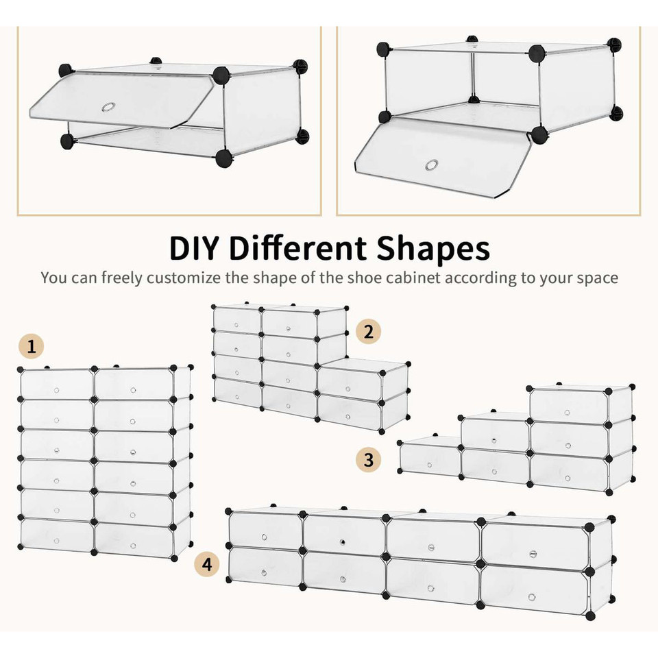 12-Cube DIY Portable Plastic Shoe Rack product image