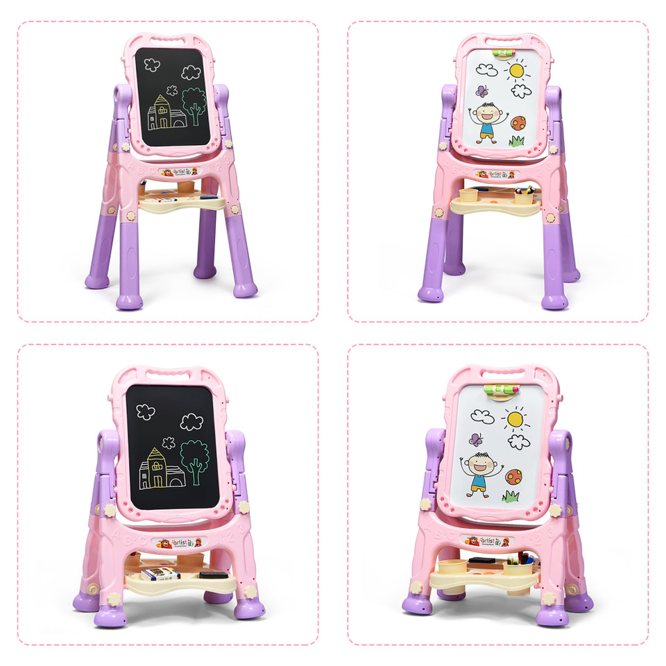 Height Adjustable Kids' Magnetic Double Sided Easel  product image