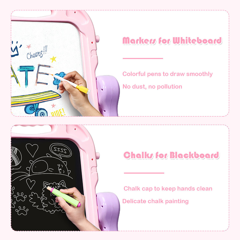Height Adjustable Kids' Magnetic Double Sided Easel  product image