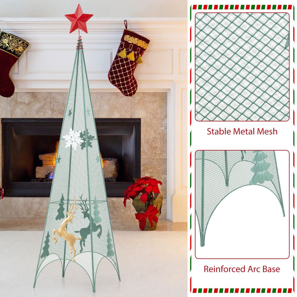 Set of 3 Tower Christmas Trees with Star Toppers  product image