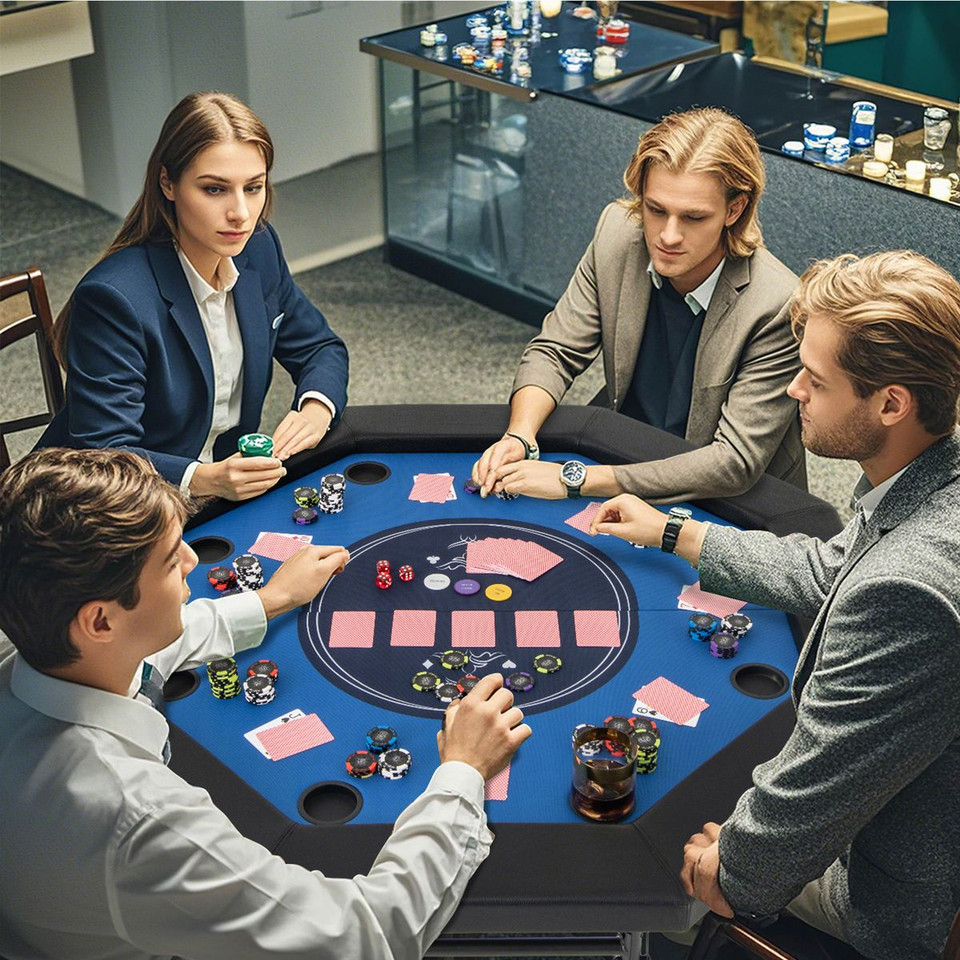 48-Inch 8-Player Foldable Poker Table with Carrying Bag & Cup Holders product image