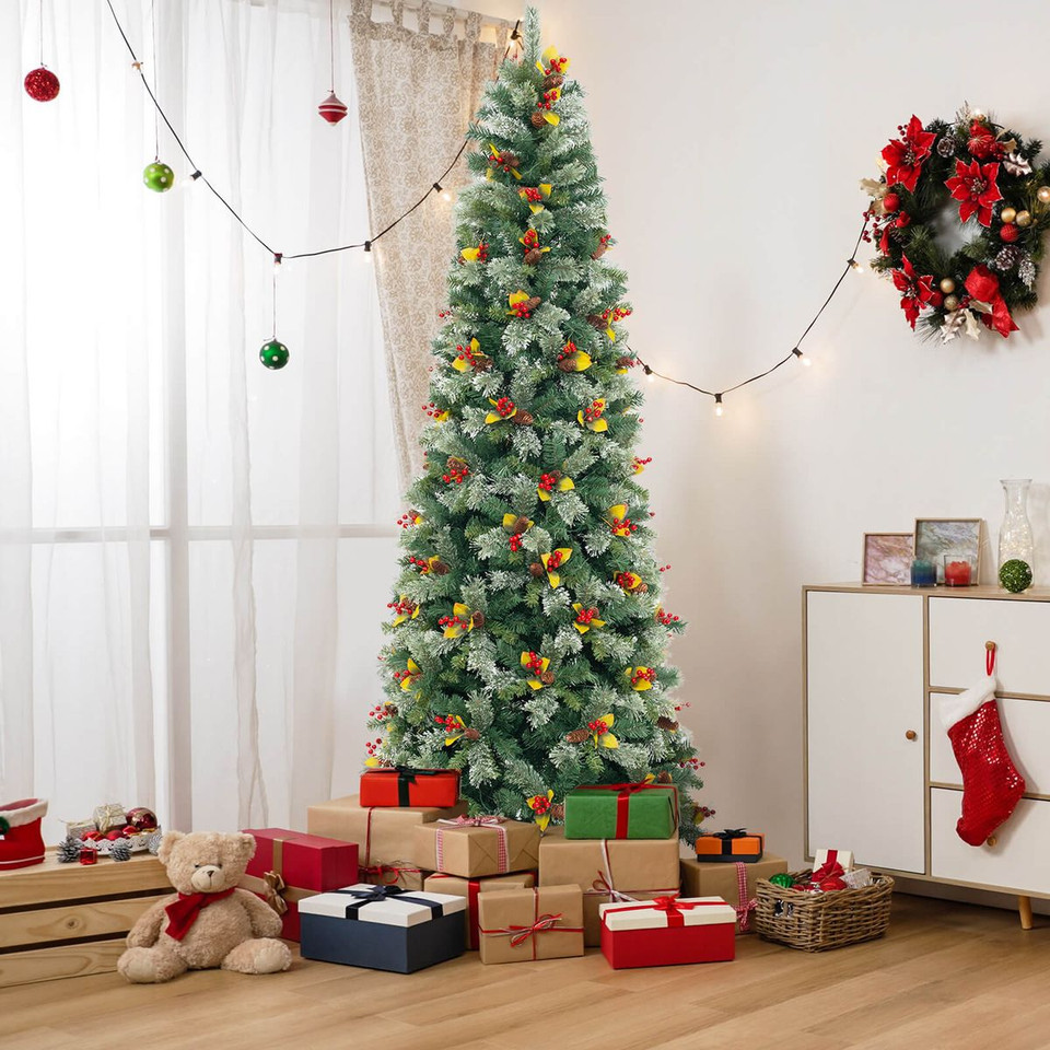 5/7.5/9FT Artificial Christmas Tree with Branch Tips and Festive Charms product image