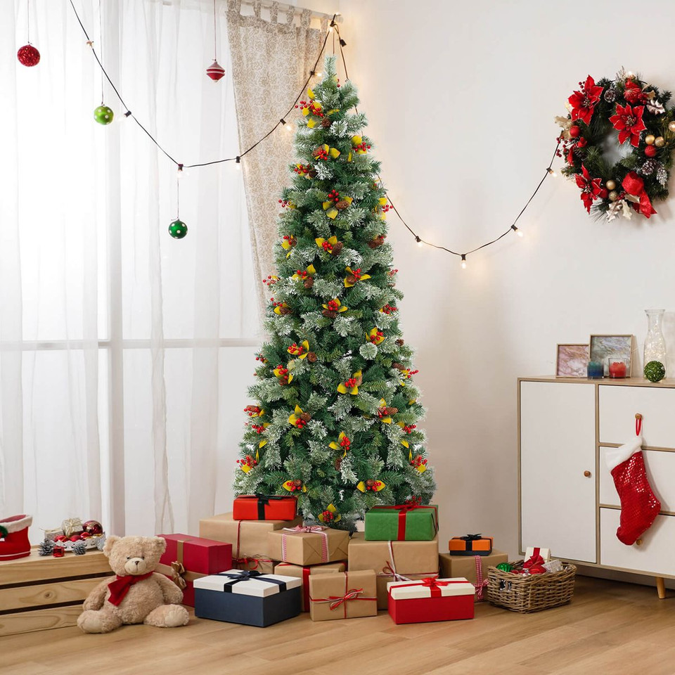 5/7.5/9FT Artificial Christmas Tree with Branch Tips and Festive Charms product image