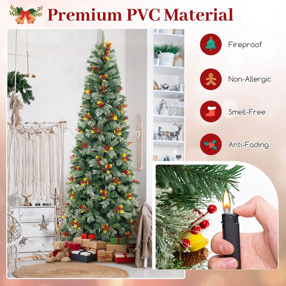 5/7.5/9FT Artificial Christmas Tree with Branch Tips and Festive Charms product image