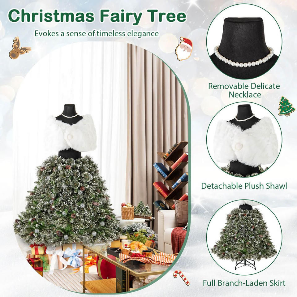 5 ft Artificial Mannequin Christmas Tree with Warm White LED Lights product image